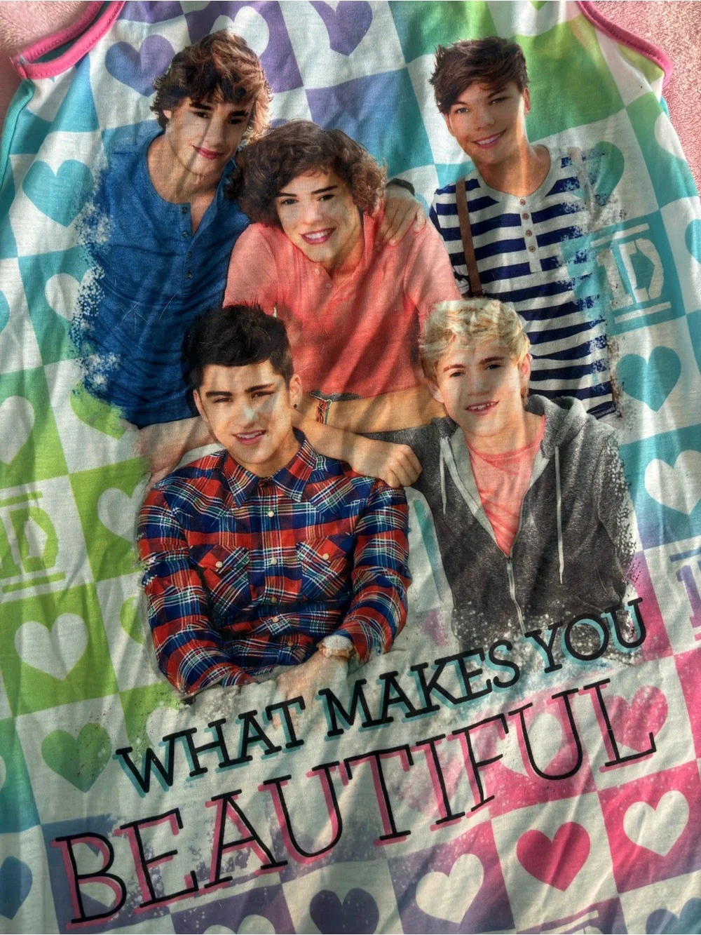 One Direction What Makes You Beautiful Blue Sleeveless Girls Night Gown Size 7/8
